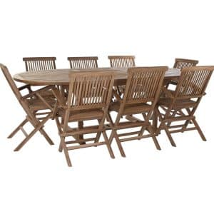 Conjunto de Comedor de Exterior de Teca Extensible